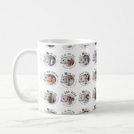 Mug Anniversaire de petit-fils Photo personnalisée (Gauche)