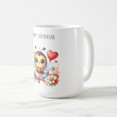 Mug Anniversaire de Pilote Abeille (Devant droit)