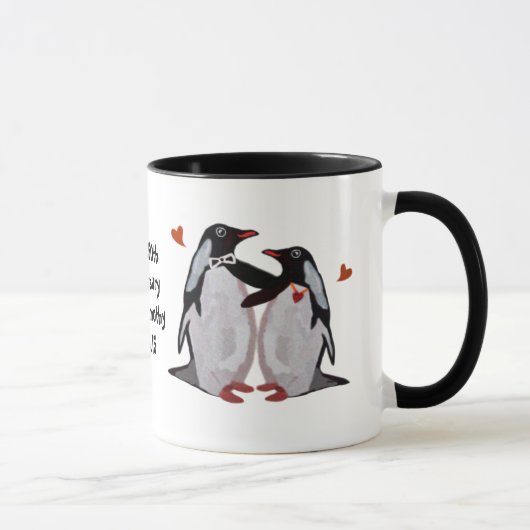 Mug Anniversaire de pingouin cinquantième (Droite)