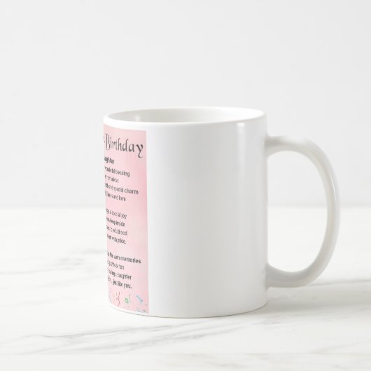 Mug Anniversaire de poème de fille 30ème (Droite)