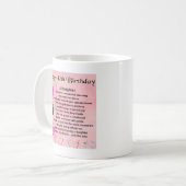 Mug Anniversaire de poème de fille quarantième (Devant gauche)