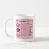 Mug Anniversaire de poème de fille quarantième (Gauche)