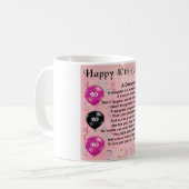 Mug Anniversaire de poème de fille quarantième (Devant gauche)
