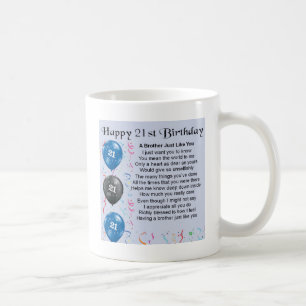 Mug Anniversaire de poème de frère 21ème