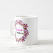 Mug Anniversaire des 21 ans rose, violet et bleu (Devant gauche)