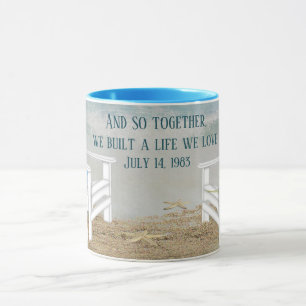 Mug Anniversaire des chaises de plage pour conjoint