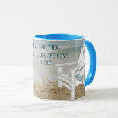 Mug Anniversaire des chaises de plage pour conjoint (Devant droit)