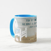 Mug Anniversaire des chaises de plage pour conjoint (Devant gauche)