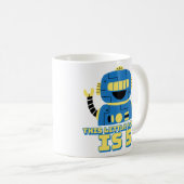 Mug Anniversaire des robots 5 ans (Devant droit)