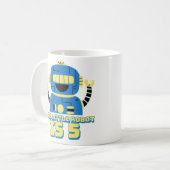 Mug Anniversaire des robots 5 ans (Devant gauche)