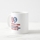 Mug Anniversaire drôle de 65 ans (Devant gauche)