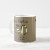 Mug Anniversaire du 50e Mariage d'or métallique (Devant gauche)