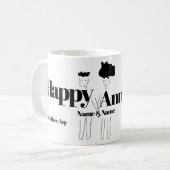 Mug Anniversaire du duple Doodle (Devant gauche)