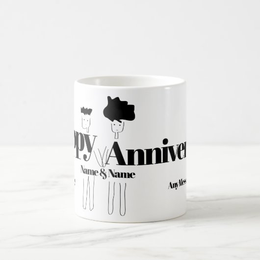 Mug Anniversaire du duple Doodle (Centre)