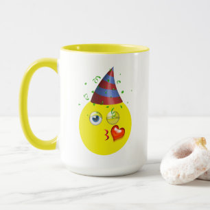 Mug Anniversaire Emoji de clin d'oeil et de baiser