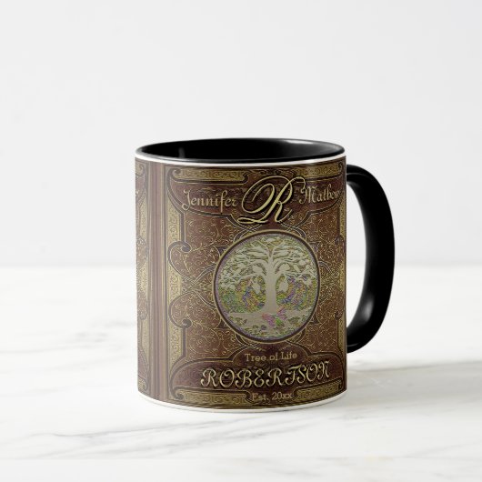 Mug Anniversaire fait sur commande d'arbre (Devant droit)