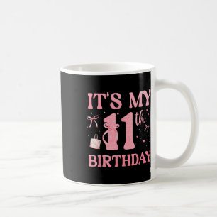 Mug Anniversaire Fille rose Coquette Bow 11 ans Aesth