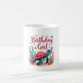 Mug Anniversaire Fille Tortue de mer Thème Anniversair (Centre)