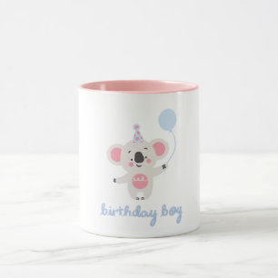 Mug Anniversaire Garçon Teddy Ours Tenant Un Ballons