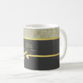 Mug Anniversaire glamour d'or et de noir (Devant droit)