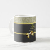 Mug Anniversaire glamour d'or et de noir (Devant gauche)