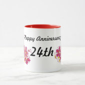 Mug Anniversaire heureux 24ème (Centre)