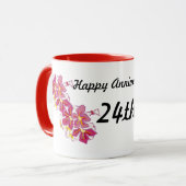 Mug Anniversaire heureux 24ème (Devant gauche)