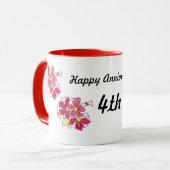 Mug Anniversaire heureux 4ème (Devant gauche)