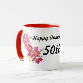 Mug Anniversaire heureux cinquantième (Devant gauche)