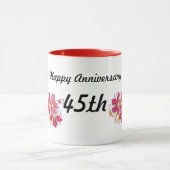 Mug Anniversaire heureux quarante-cinquième (Centre)