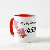 Mug Anniversaire heureux quarante-cinquième (Devant gauche)