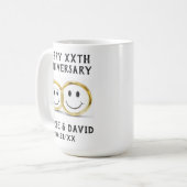 Mug Anniversaire mignon Cartoon Or Mariages Cercles (Devant gauche)