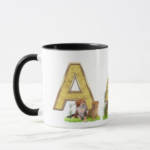 Mug Anniversaire - Monogramme majuscule -lettre A