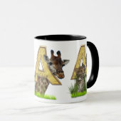 Mug Anniversaire - Monogramme majuscule -lettre A (Devant droit)