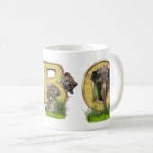 Mug Anniversaire - Monogramme majuscule - lettre B (Devant droit)