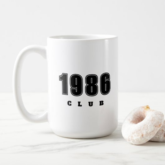 Mug Anniversaire N'IMPORTE QUELLE ANNÉE, personnage no (Avec donut)