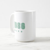 Mug Anniversaire N'IMPORTE QUELLE ANNÉE, typographie v (Devant gauche)