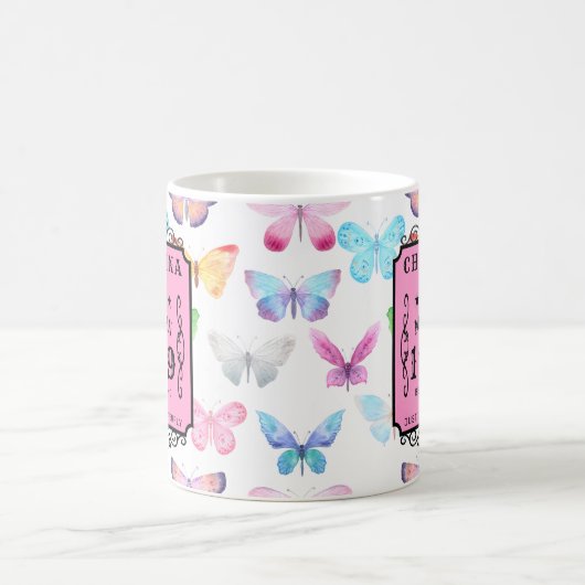 Mug Anniversaire personnalisé 1939 Papillons Ajouter u (Centre)