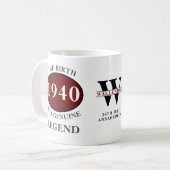 Mug Anniversaire personnalisé 1940 Ajouter votre propr (Devant gauche)