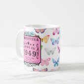 Mug Anniversaire personnalisé 1949 Papillon Ajouter vo (Devant gauche)
