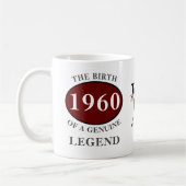 Mug Anniversaire personnalisé 1960 Monogramme Ajouter (Gauche)