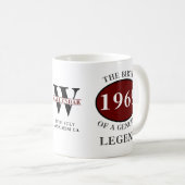 Mug Anniversaire personnalisé 1969 Monogramme Nom Lége (Devant droit)