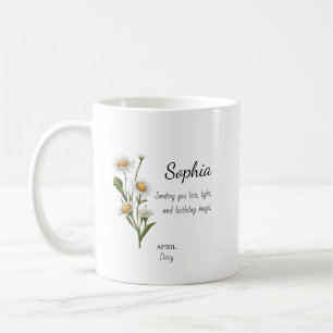 Mug Anniversaire personnalisé d'avril Daisy