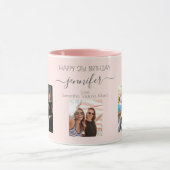 Mug Anniversaire personnalisé photo amis blush rose ch (Centre)