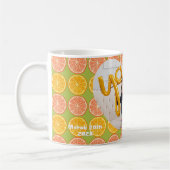 Mug Anniversaire Photo Orange Fruité Vert (Gauche)