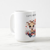 Mug Anniversaire Pilote Girafe (Devant gauche)