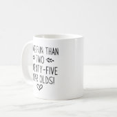 Mug Anniversaire, Plus Amusant que deux 25 ans! (Devant gauche)