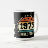 Mug Anniversaire Rétro 50 ans 1975 (Devant droit)
