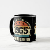 Mug Anniversaire Rétro 60 ans 1965 (Devant gauche)
