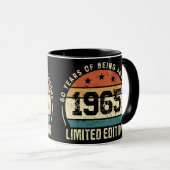 Mug Anniversaire Rétro 60 ans 1965 (Devant droit)